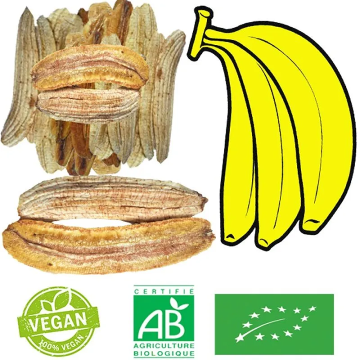 Organic dried banana slices